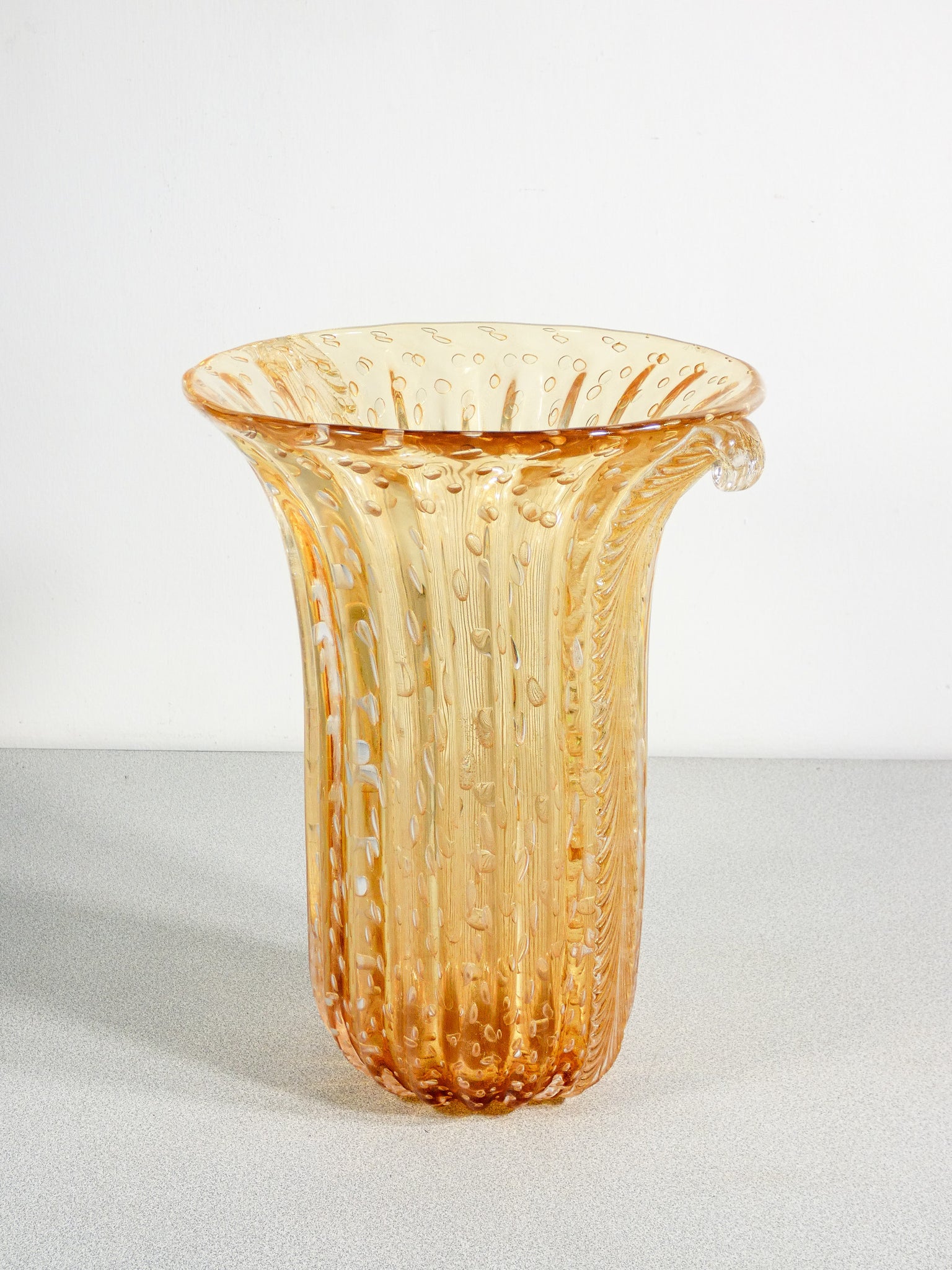 vaso design toso murano collezione vetro soffiato bullicante oro cordonato