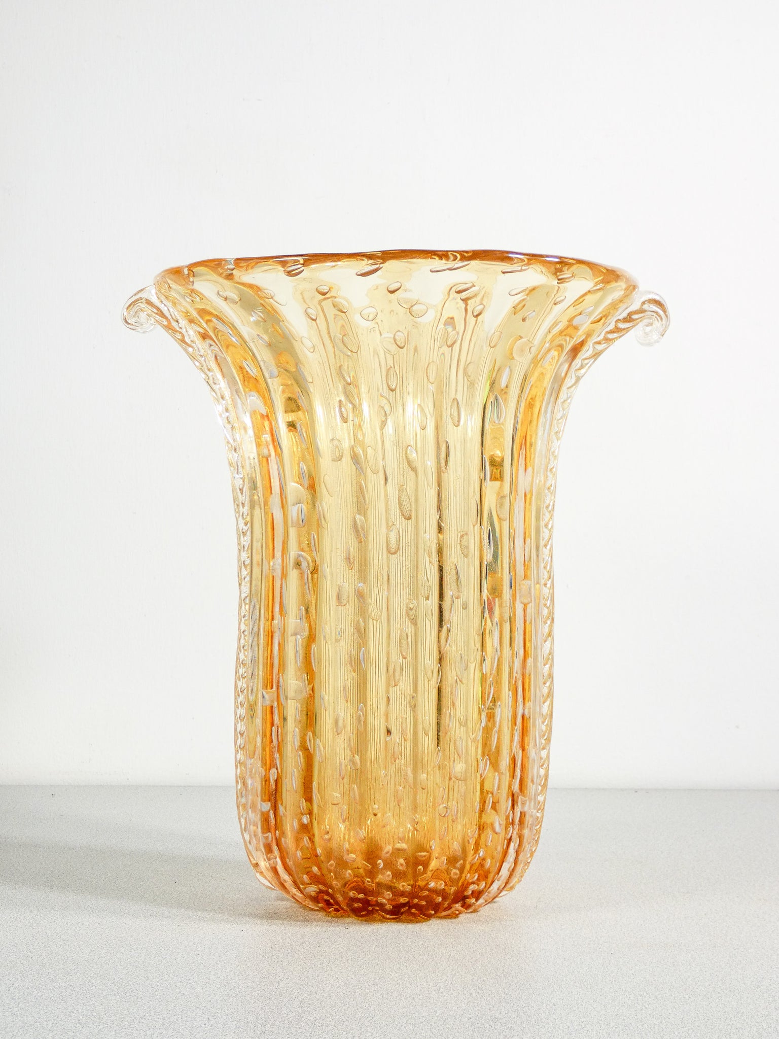 vaso design toso murano collezione vetro soffiato bullicante oro cordonato