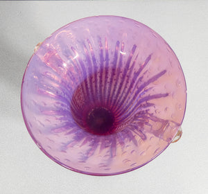 vaso design toso murano collezione vetro soffiato bullicante violetto cordonato