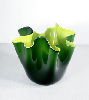 vaso fazzoletto 1972 design fulvio bianconi per venini vetro soffiato murano