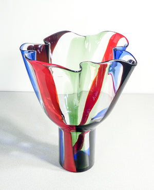 vaso kukinto design timo sarpaneva per venini vetro soffiato 2010 murano glass