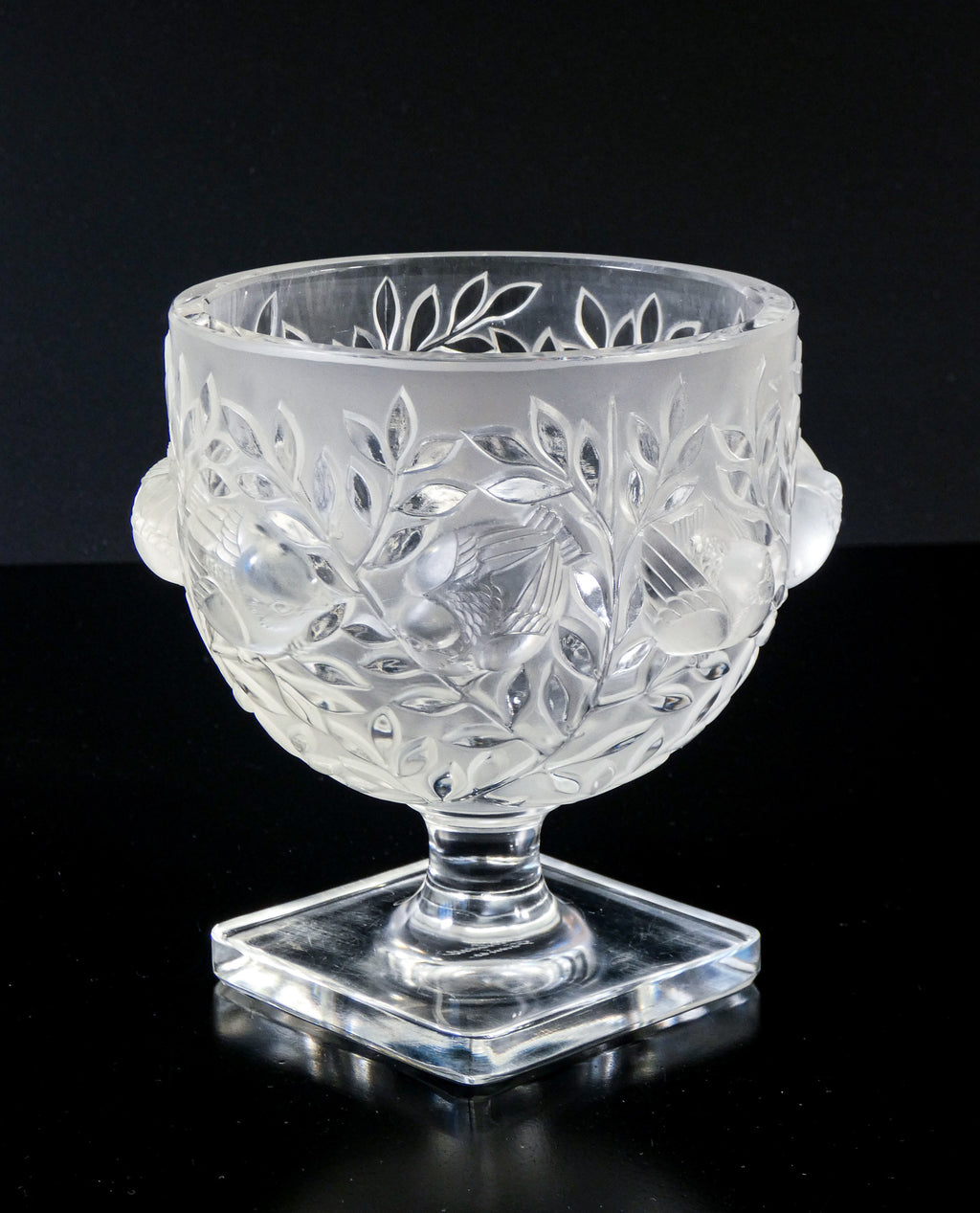 vaso lalique elisabeth coppa cristallo design marc lalique epoca 1960 francia