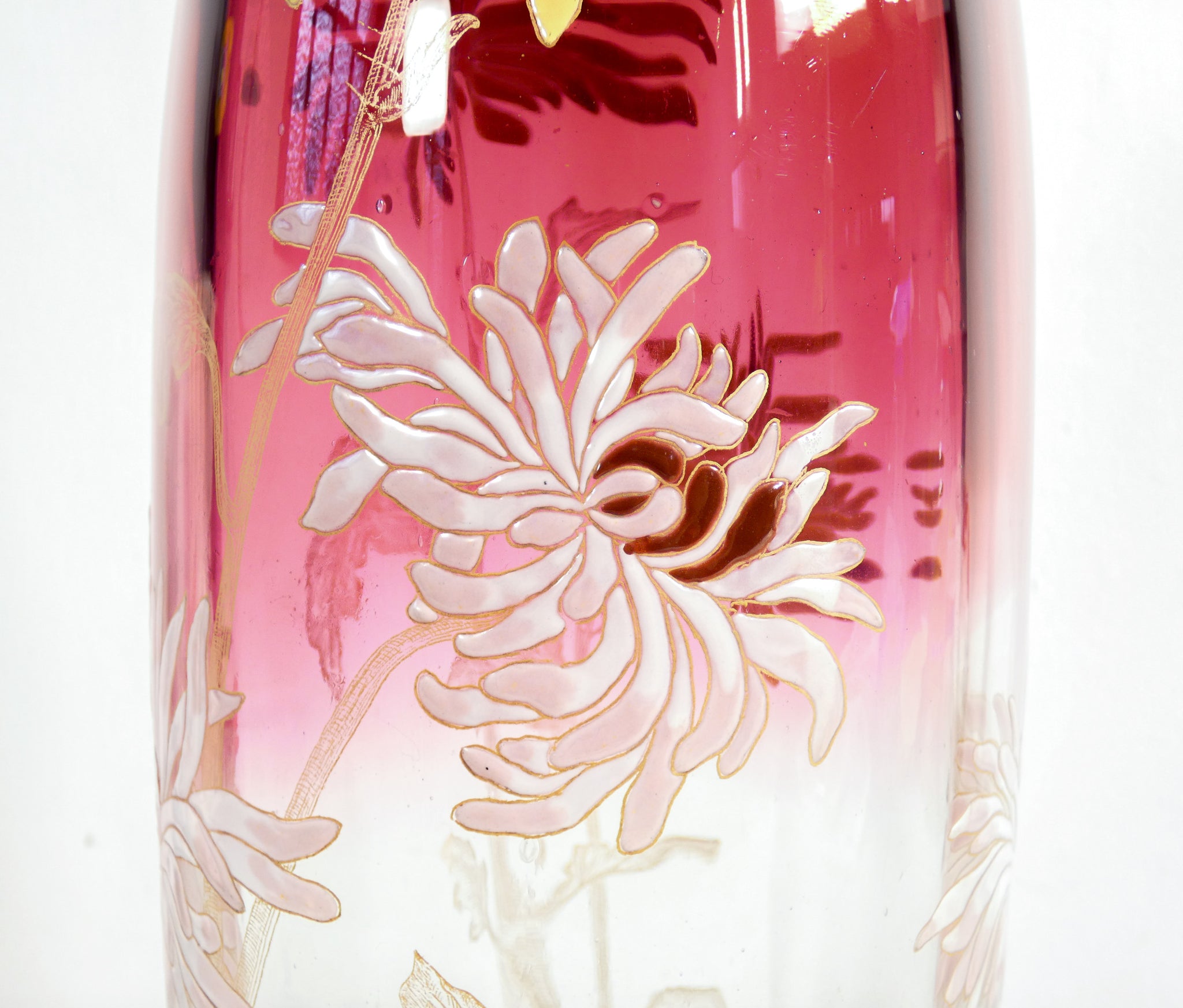 vaso legras vetro soffiato smalto dipinto a mano francia liberty epoca 1920s