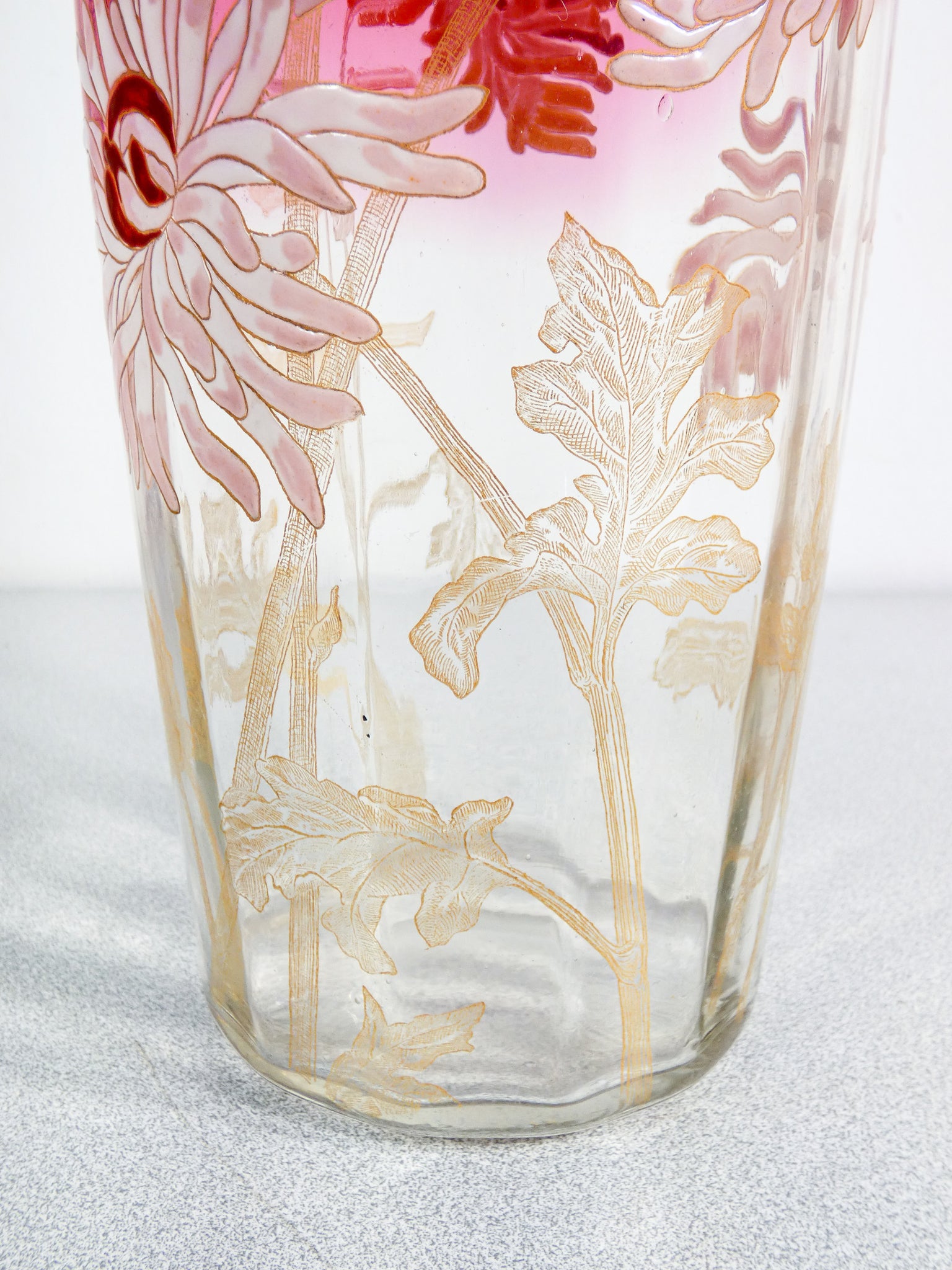 vaso legras vetro soffiato smalto dipinto a mano francia liberty epoca 1920s