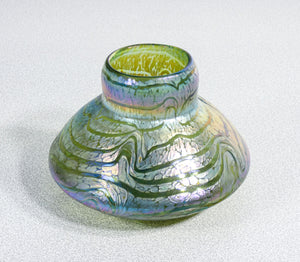 vaso loetz austria blue blu vetro soffiato iridescente art nouveau phaenomen