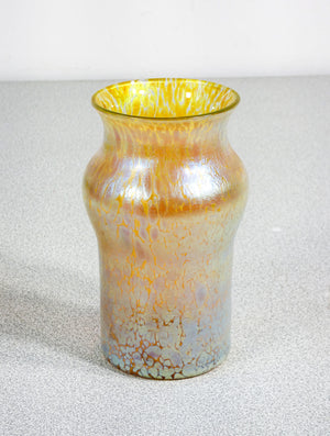 vaso loetz austria firmato papillon gold vetro soffiato iridescente art nouveau