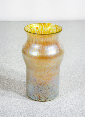 vaso loetz austria firmato papillon gold vetro soffiato iridescente art nouveau