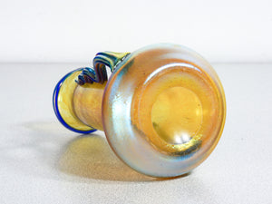 vaso loetz austria firmato vetro soffiato iridescente art nouveau silberiris