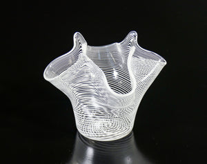 vaso modello fazzoletto piccolo vetro soffiato murano vintage art glass