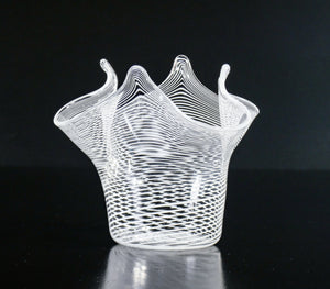 vaso modello fazzoletto piccolo vetro soffiato murano vintage art glass