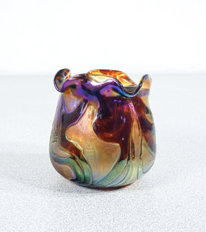 vaso pallme konig austria vetro soffiato iridescente epoca 1910s art nouveau 5
