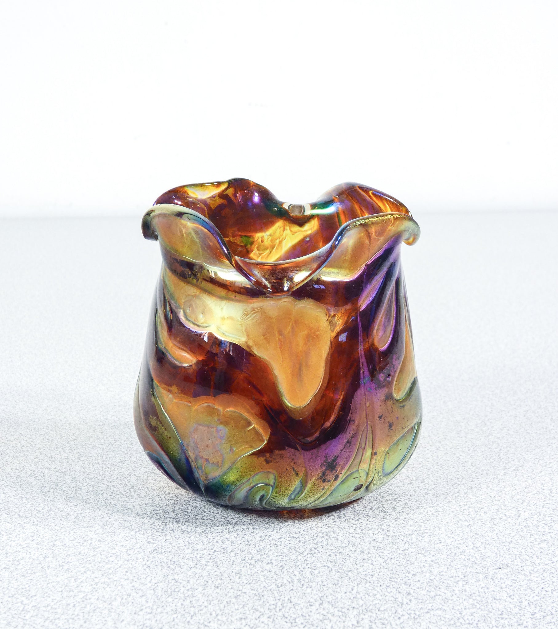 vaso pallme konig austria vetro soffiato iridescente epoca 1910s art nouveau 5