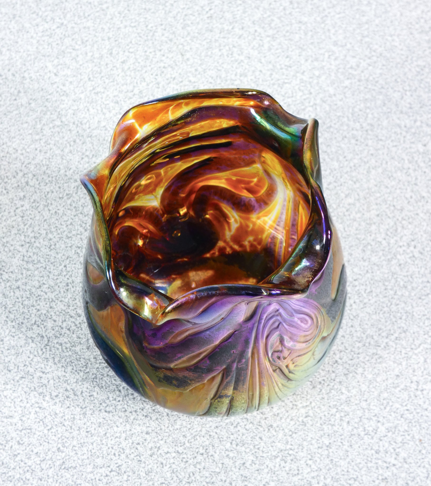 vaso pallme konig austria vetro soffiato iridescente epoca 1910s art nouveau 5