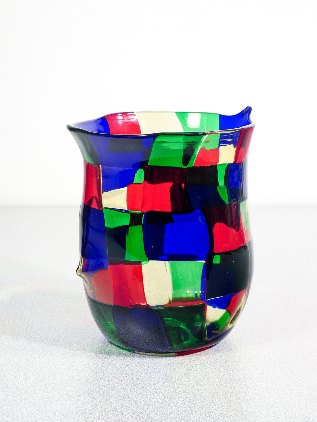 vaso pezzato parigi design fulvio bianconi per venini 1950 vetro soffiato murano