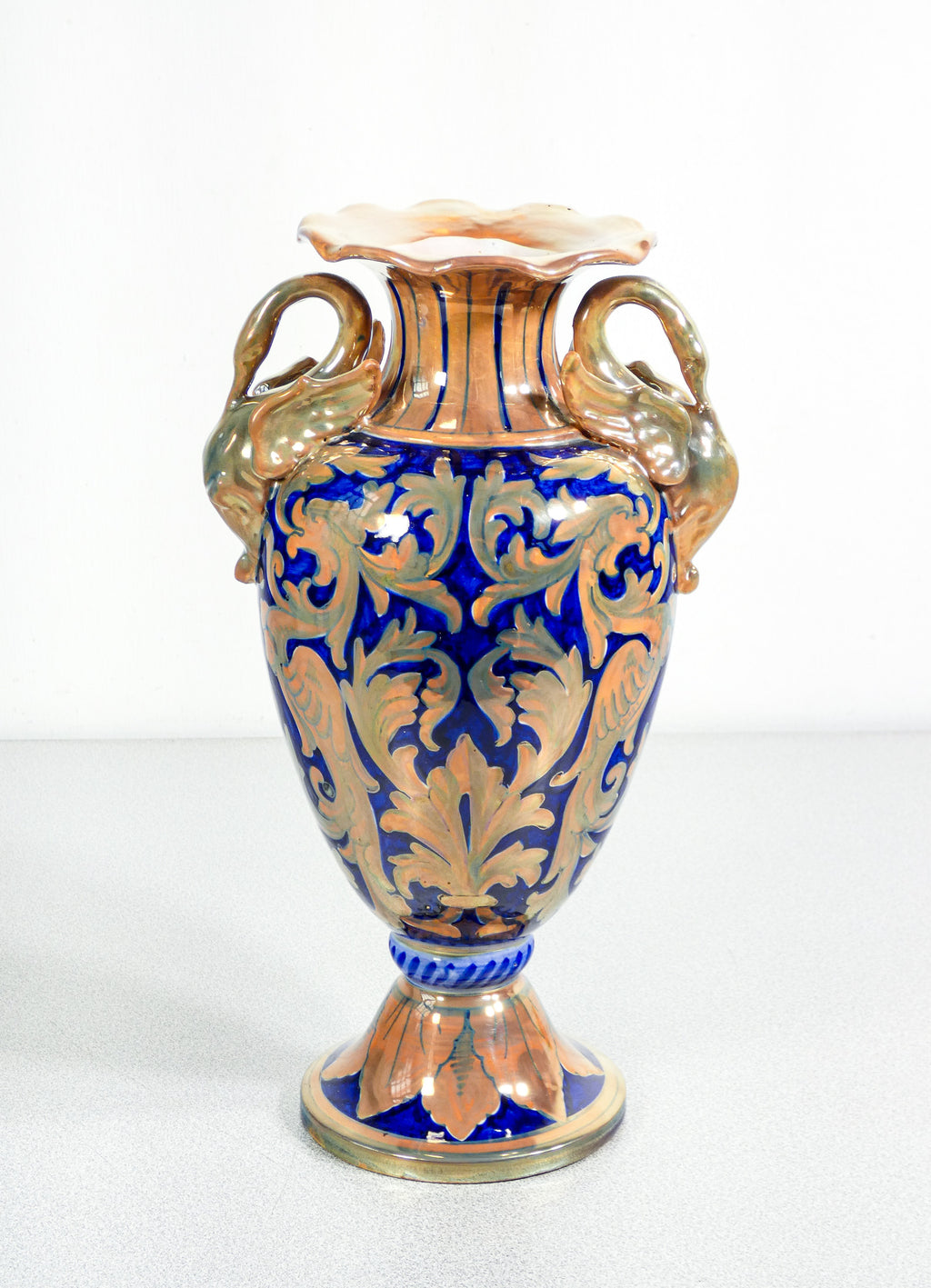 vaso robbia gualdo tadino maiolica lustro dipinta a mano ceramica epoca