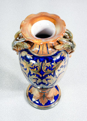 vaso robbia gualdo tadino maiolica lustro dipinta a mano ceramica epoca