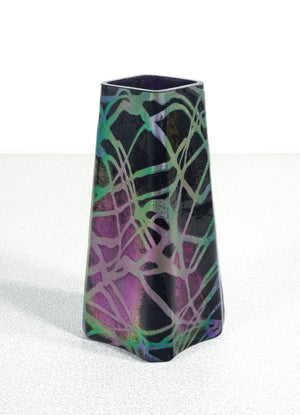 vaso vasetto wmf serie ikora vetro soffiato iridescente epoca 1930s art nouveau