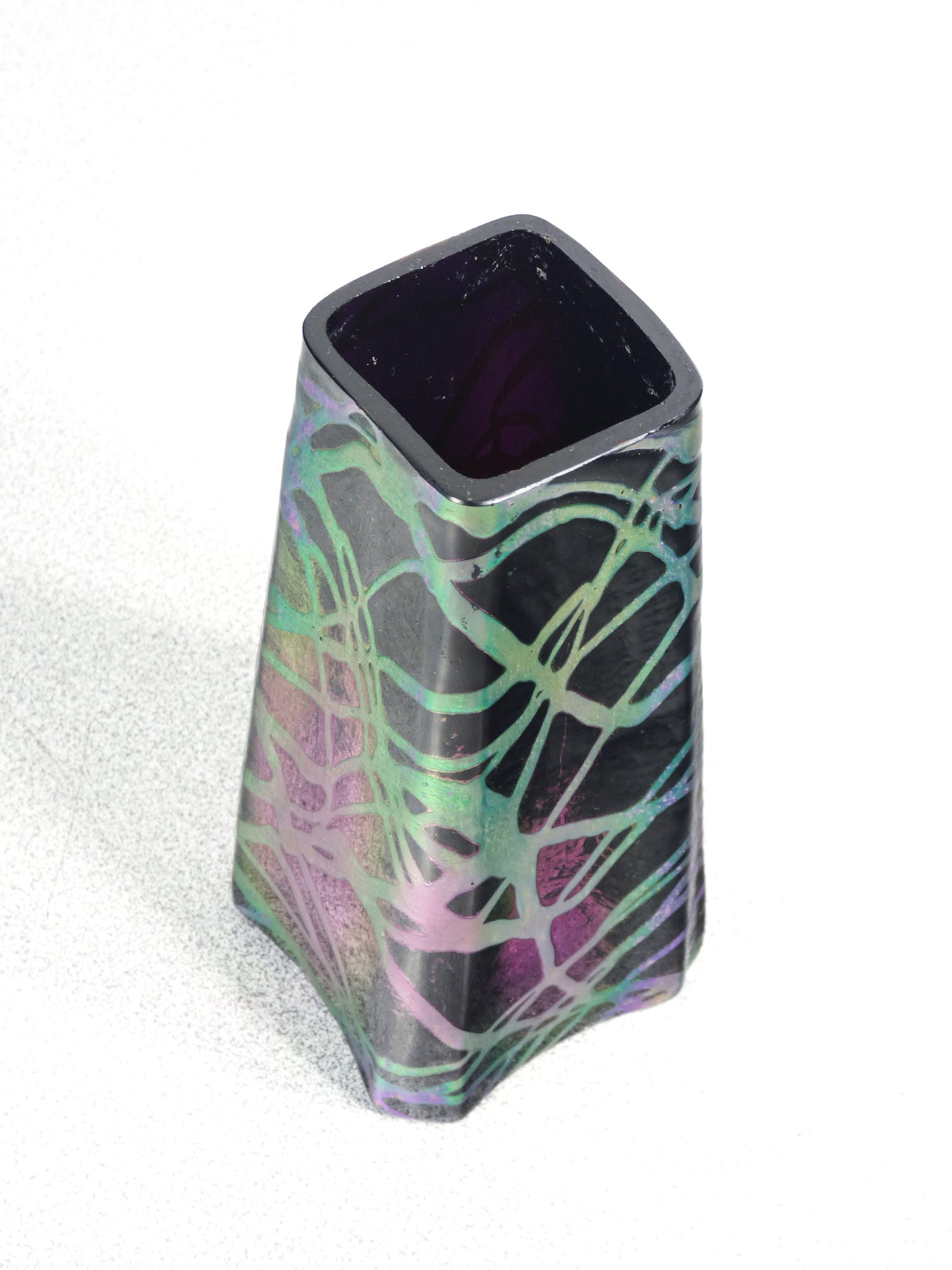 vaso vasetto wmf serie ikora vetro soffiato iridescente epoca 1930s art nouveau