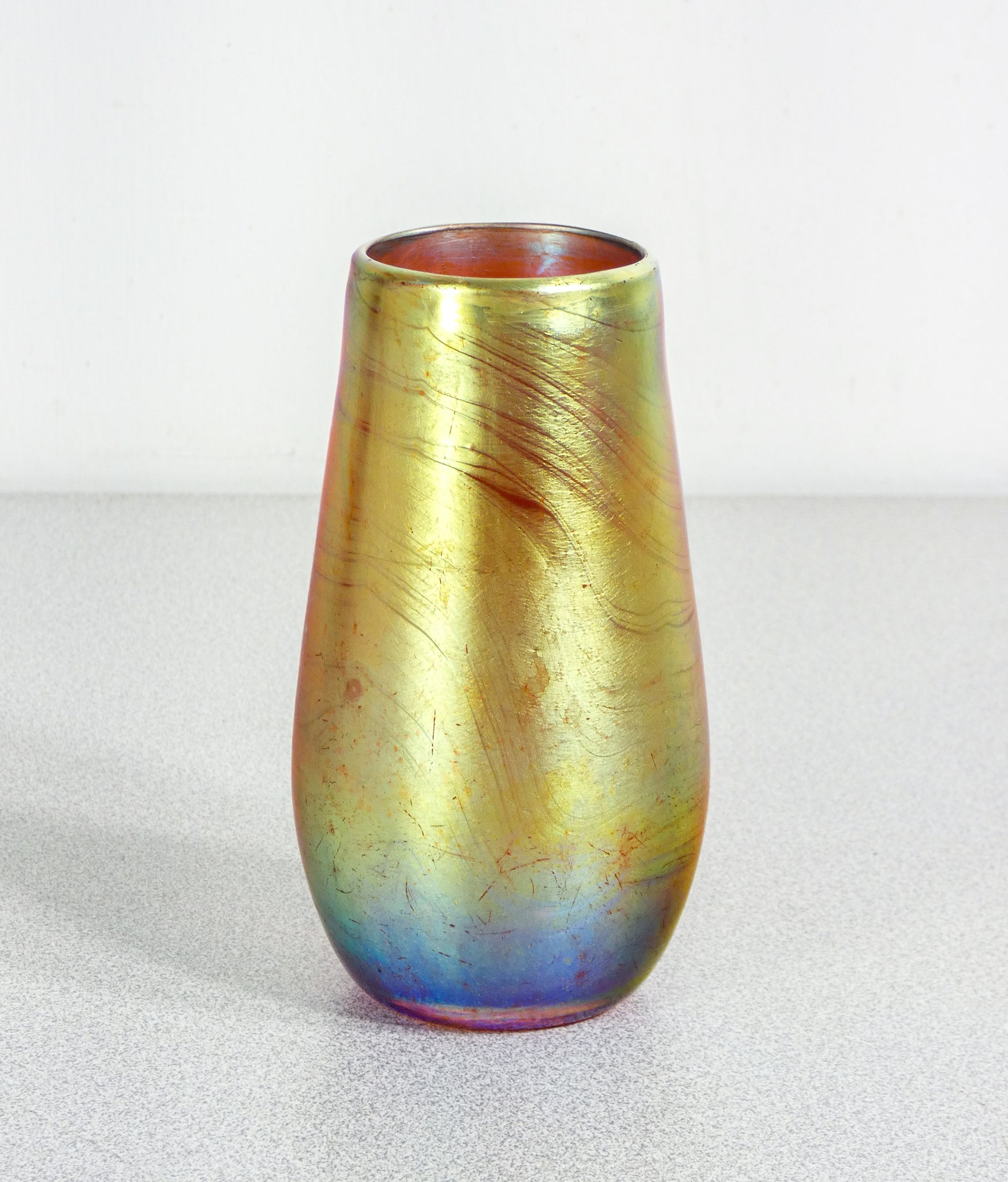 vaso vasetto wmf serie myra vetro soffiato iridescente epoca 1930s art nouveau