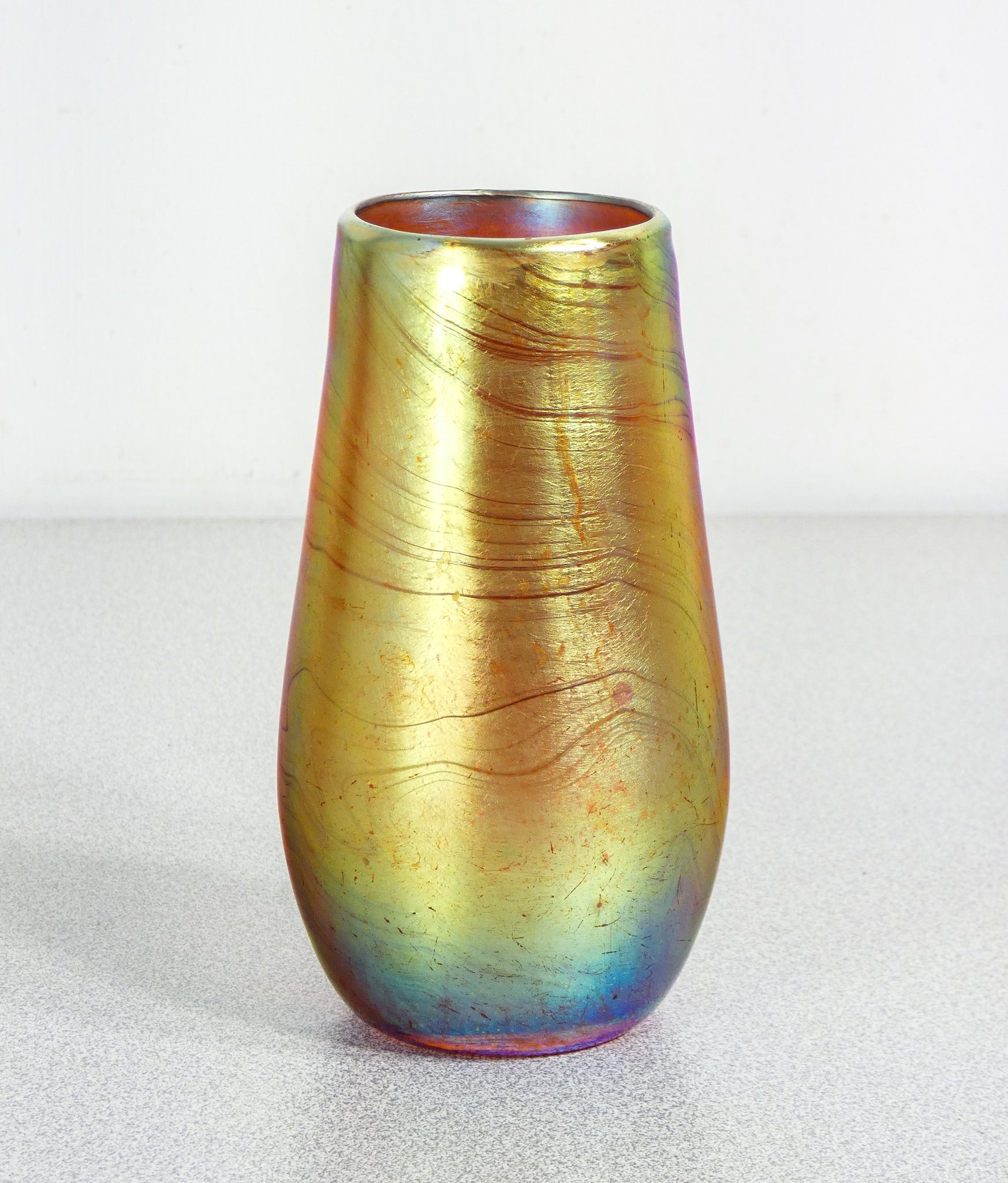vaso vasetto wmf serie myra vetro soffiato iridescente epoca 1930s art nouveau