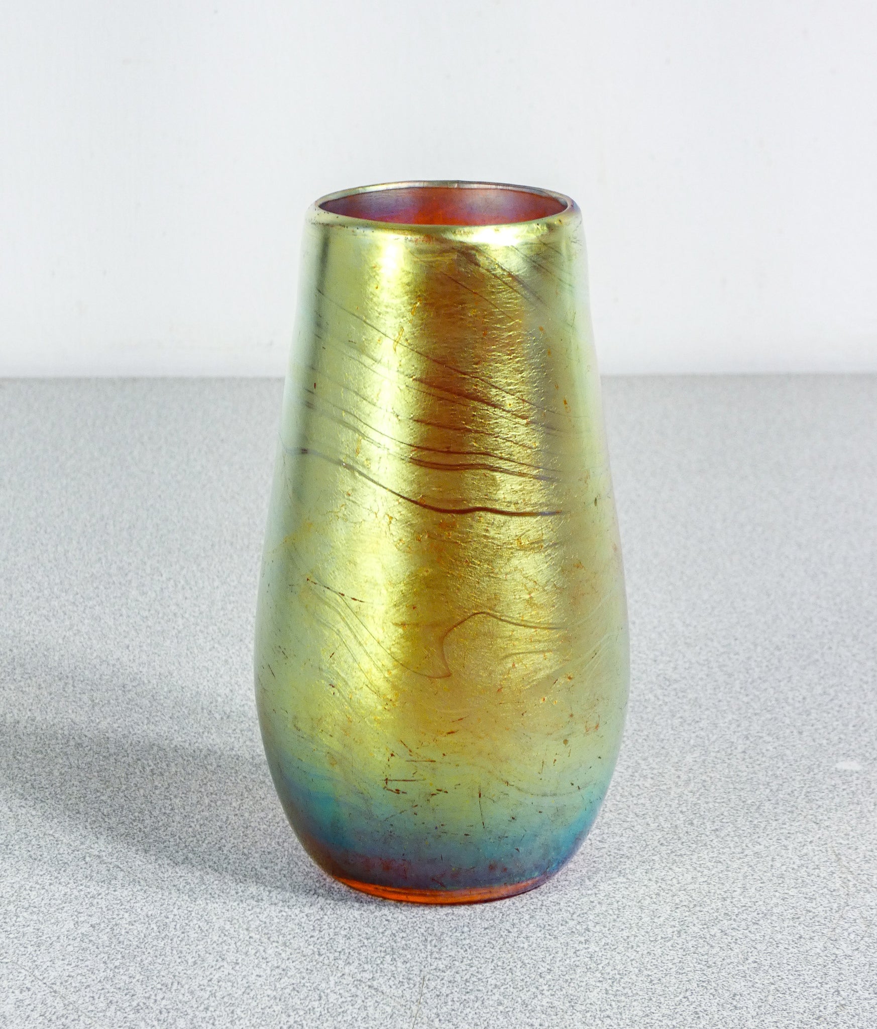 vaso vasetto wmf serie myra vetro soffiato iridescente epoca 1930s art nouveau