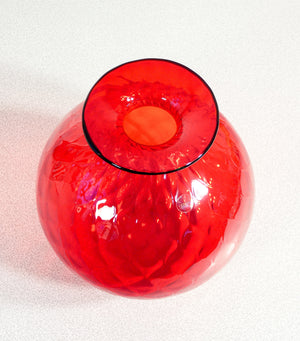 vaso venini monofiore balloton rosso vetro soffiato murano italia 2015