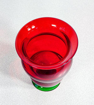 vaso vetro soffiato murano rosso verde design italia venice vintage glass
