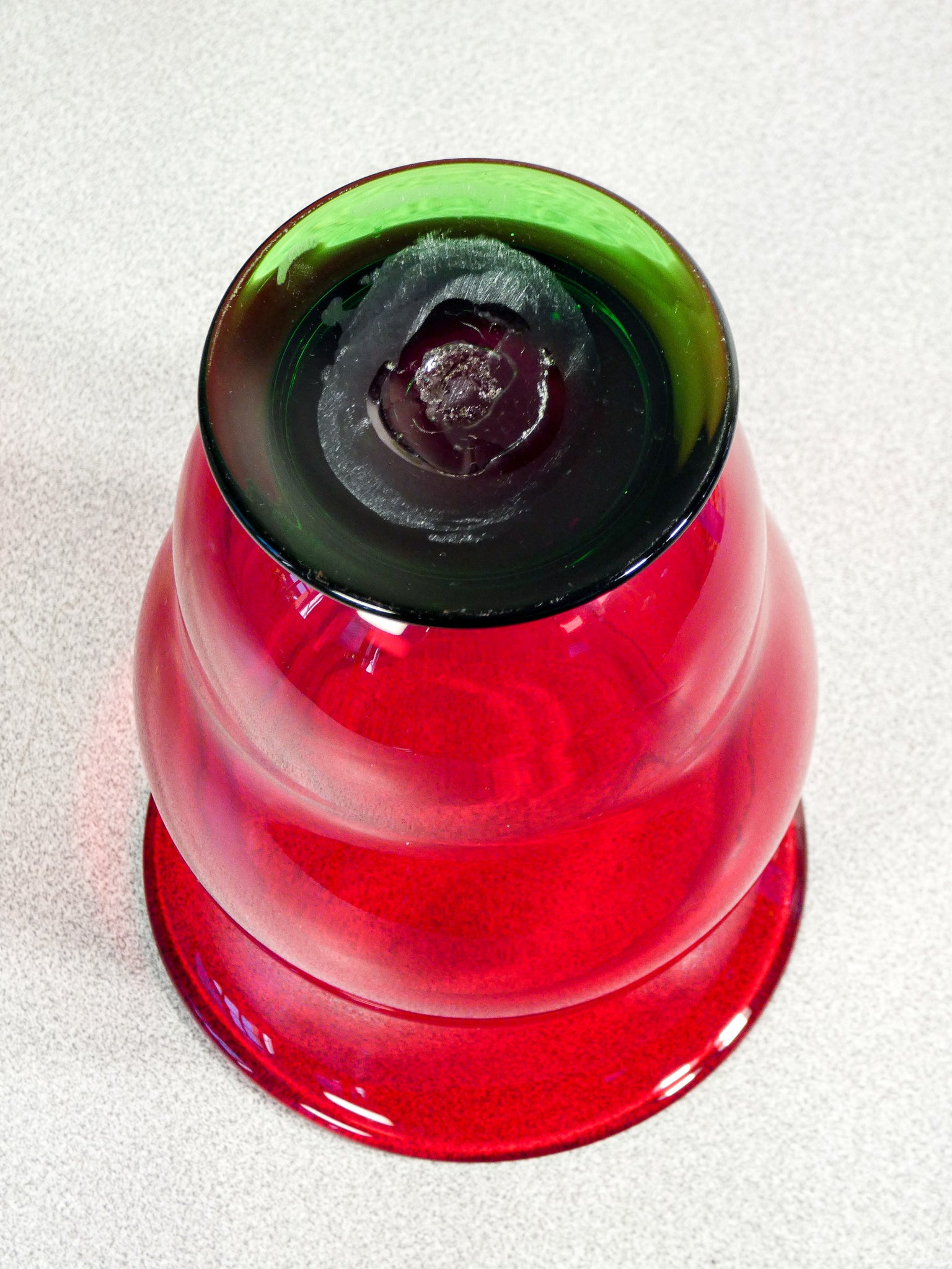 vaso vetro soffiato murano rosso verde design italia venice vintage glass