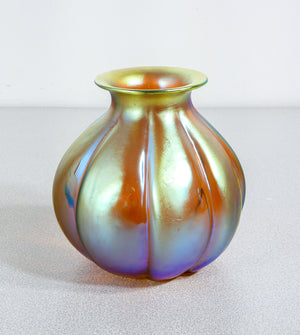 vaso wmf serie myra vetro soffiato iridescente epoca 1930s art deco antico   1