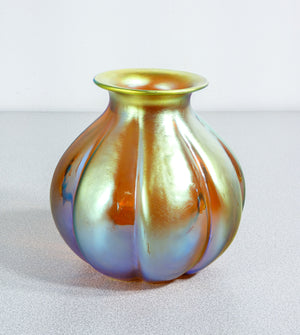 vaso wmf serie myra vetro soffiato iridescente epoca 1930s art deco antico   1