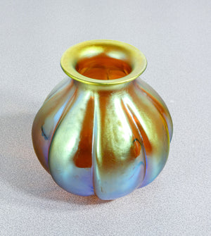 vaso wmf serie myra vetro soffiato iridescente epoca 1930s art deco antico   1