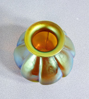 vaso wmf serie myra vetro soffiato iridescente epoca 1930s art deco antico   1