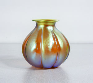 vaso wmf serie myra vetro soffiato iridescente epoca 1930s art deco antico   1