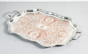 vassoio placcato argento silver plated sheffield frank hawker epoca 1950s