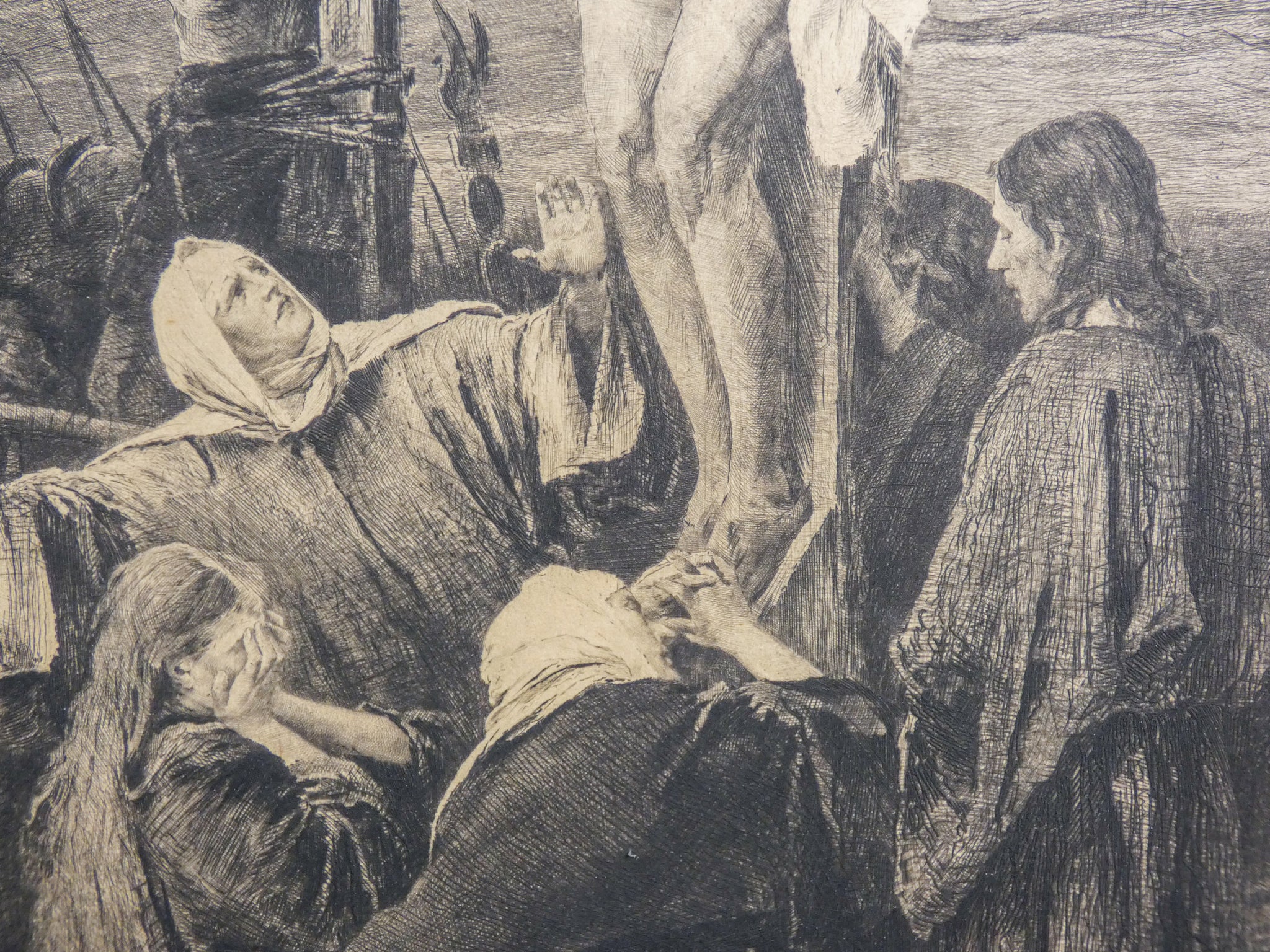 acquaforte karl kopping dipinto mihaly munkacsy golgota calvario 1800 antica