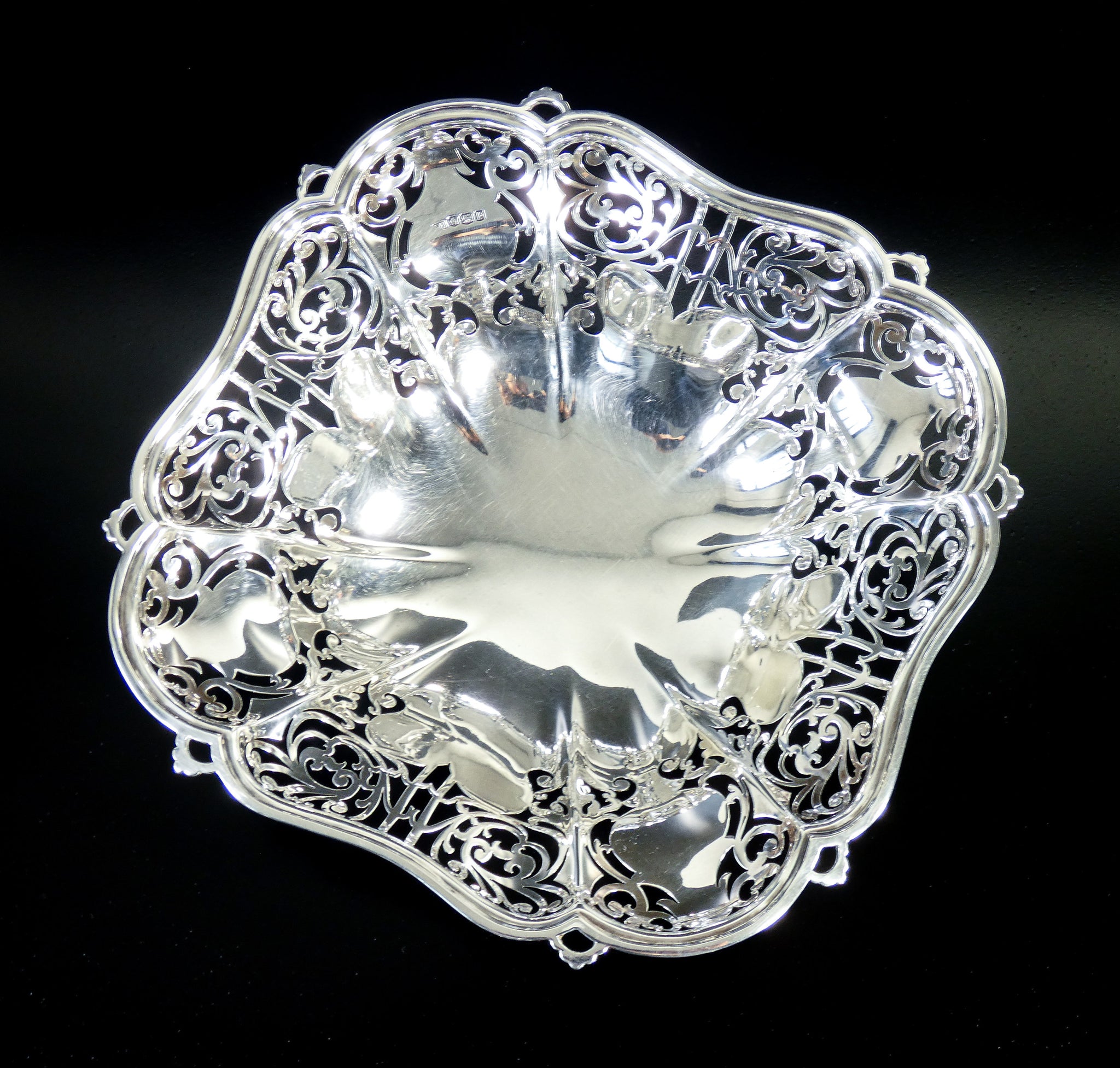 alzata argento sterling 925 harrison brothers epoca 1900 centrotavola antica