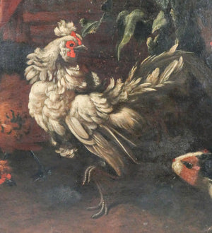 antico quadro stile melchior de hondecoeter 1600 dipinto olio tela fiammingo