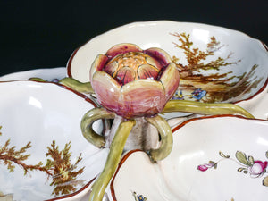 antipastiera veuve perrin ceramica dipinta epoca 1760 marsiglia salsiera antica