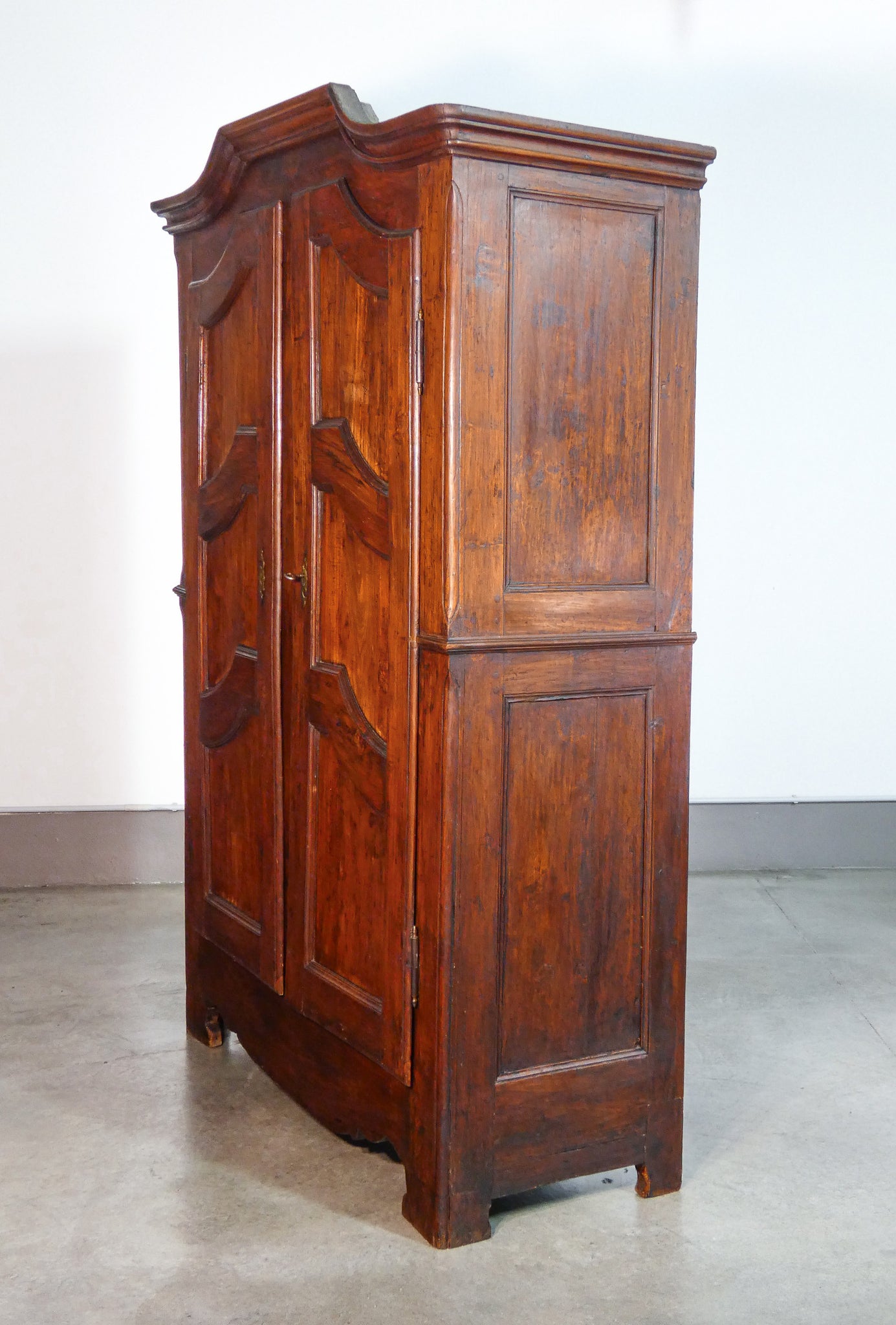 armadio carlo x legno pioppo epoca 1800 guardaroba doppio corpo antico