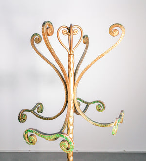 attaccapanni design pier luigi colli vintage epoca 1950s metallo dorato italy