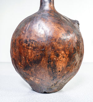 borraccia marocchina berbera ghirba cuoio pelle epoca 1600 1700 vaso otre antica