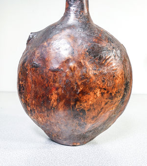 borraccia marocchina berbera ghirba cuoio pelle epoca 1600 1700 vaso otre antica