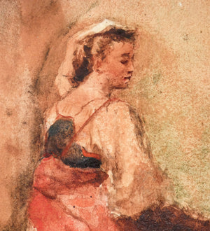 bozzetto giuseppe bertini epoca 1848 quadro dipinto disegno acquarello carta