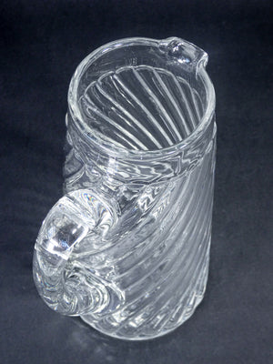brocca vetro motivo geometrico stile art deco epoca 1950s vintage glass jug
