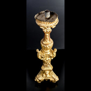 candeliere luigi xvi dorato foglia oro epoca 1700 originale candelabro antico