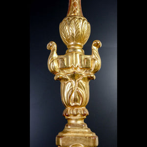 candeliere luigi xvi dorato foglia oro epoca 1700 originale candelabro antico