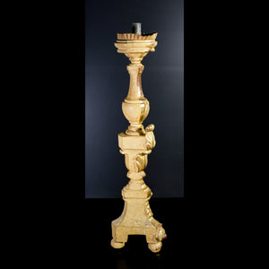 candeliere luigi xvi dorato foglia oro epoca 1700 originale candelabro antico