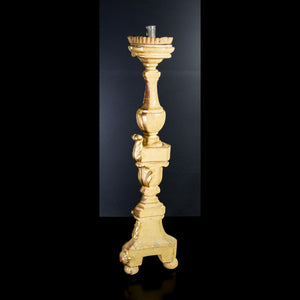 candeliere luigi xvi dorato foglia oro epoca 1700 originale candelabro antico