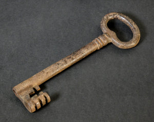 chiave forziere cassaforte ferro croce grande epoca ancient old key antica