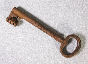 chiave forziere cassaforte ferro croce grande epoca ancient old key antica